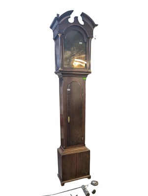 Lot 787 - 19TH CENTURY BRASS FACED LONGCASE GRANDFATHER CLOCK