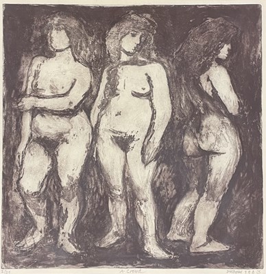 Lot 33 - DUCHESNE - LATE 20TH CENTURY 1990S ETCHING ON PAPER TITLED 'A CROWD'