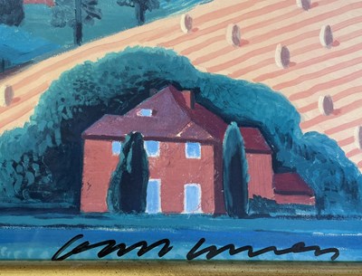 Lot 45 - DAVID HOCKNEY - THE ROAD ACROSS THE WOLDS - SIGNED COLOUR OFFSET LITHOGRAPH EXHIBITION POSTER