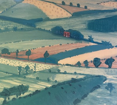 Lot 45 - DAVID HOCKNEY - THE ROAD ACROSS THE WOLDS - SIGNED COLOUR OFFSET LITHOGRAPH EXHIBITION POSTER