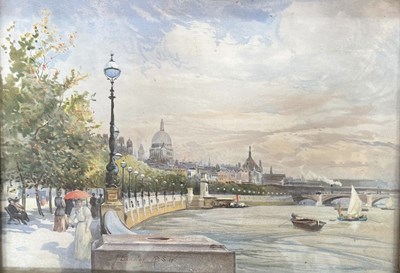 Lot 328 - CHARLES JAMES LAUDER RSW (1841-1920) - WATERCOLOUR PAINTING OF LONDON