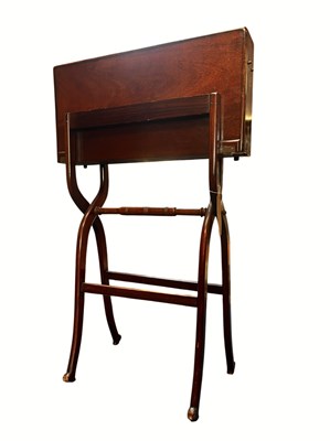 Lot 283 - 19TH CENTURY MAHOGANY FOLDING CAMPAIGN WRITING DESK/TABLE