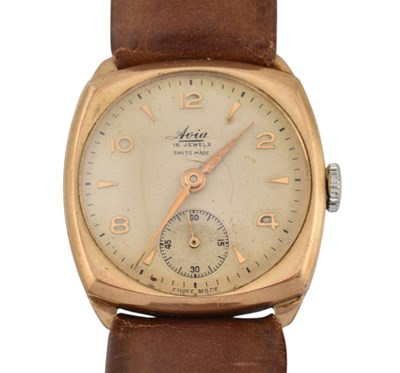 Lot 285 - HALLMARKED 9CT GOLD AVIA GENTLEMAN'S WRISTWATCH