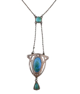 Lot 44 - AN ART NOUVEAU CHARLES HORNER HALLMARKED SILVER NECKLACE