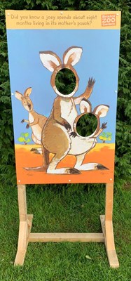 Lot 60 - FORMER BRISTOL ZOO GARDENS - KANGAROO / JOEY 'FACE IN THE HOLE' SIGN