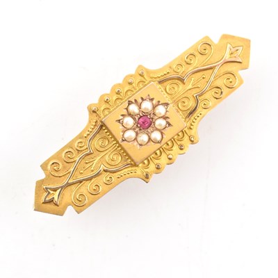 Lot 188 - VICTORIAN HALLMARKED 9CT GOLD FILIGREE BAR BROOCH