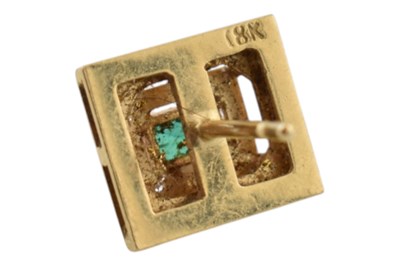 Lot 61 - A PAIR OF 18CT GOLD & GEM SET EARRINGS