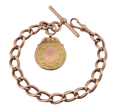 Lot 139 - HALLMARKED 9CT GOLD COMMEMORATIVE MEDAL & CHAIN