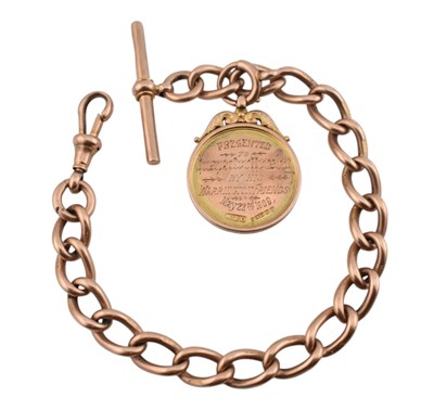 Lot 139 - HALLMARKED 9CT GOLD COMMEMORATIVE MEDAL & CHAIN