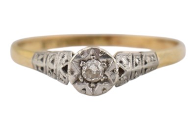 Lot 279 - 18CT GOLD PLATINUM & DIAMOND SINGLE STONE RING