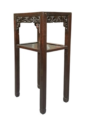 Lot 443 - QING DYNASTY WOODEN PLANT STAND TORCHERE 清代 实木花盆`架子