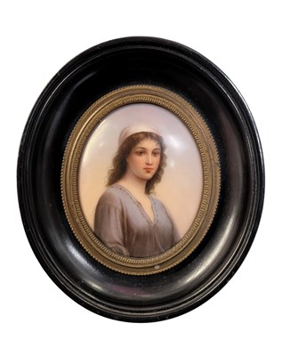 Lot 149 - AFTER CHARLED LANDELLE - RUTH - 19TH CENTURY BERLIN PORCELAIN MINIATURE PLAQUE