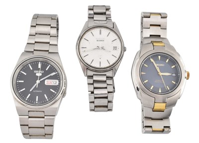 Lot 576 - COLLECTION OF THREE SEIKO WRISTWATCHES