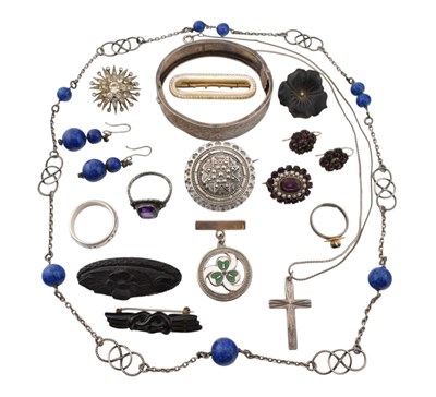 Lot 469 - COLLECTION OF SILVER WHITE METAL & ANTIQUE JEWELLERY
