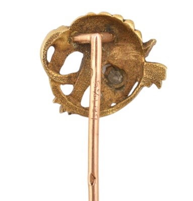 Lot 8 - FRENCH 18CT GOLD & DIAMOND DRAGON STICK PIN