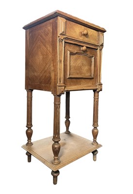 Lot 537 - 19TH CENTURY FRENCH WALNUT & MARBLE POT CUPBOARD