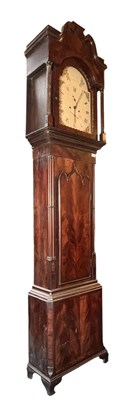 Lot 501 - 19TH CENTURY MAHOGANY PAINTED FACE 8-DAY LONGCASE CLOCK