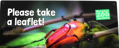 Lot 136 - FORMER BRISTOL ZOO GARDENS - PLEASE TAKE A LEAFLET SIGN