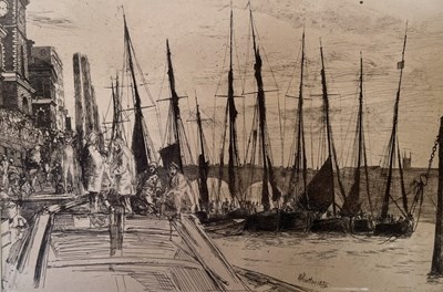 Lot 402 - JAMES ABBOT MCNEILL WHISTLER - BILLINGSGATE - 1859 DRYPOINT ETCHING