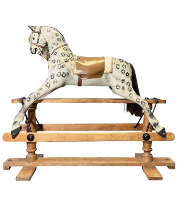 Lot 327 - LINE BROTHERS - EARLY 20TH CENTURY HAND PAINTED DAPPLE ROCKING HORSE