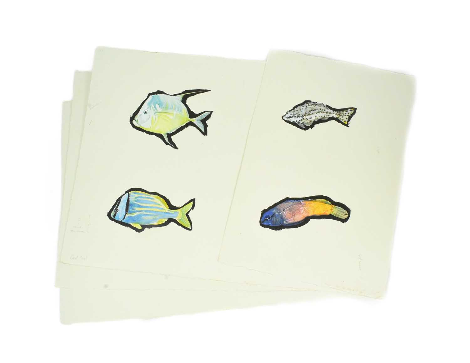 Lot 148 - FORMER BRISTOL ZOO GARDENS - ORIGINAL MIXED MEDIA FISH ARTWORK