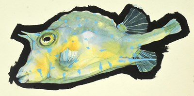 Lot 148 - FORMER BRISTOL ZOO GARDENS - ORIGINAL MIXED MEDIA FISH ARTWORK