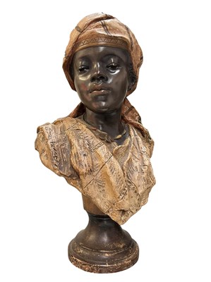 Lot 83 - VAN HASSELT & CO - TERRACOTTA BLACKAMOOR BUST STUDY