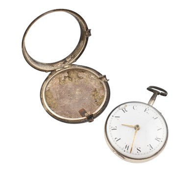 Lot 63 - GEORGE lll NAME DIAL SILVER POCKET WATCH & STANDS