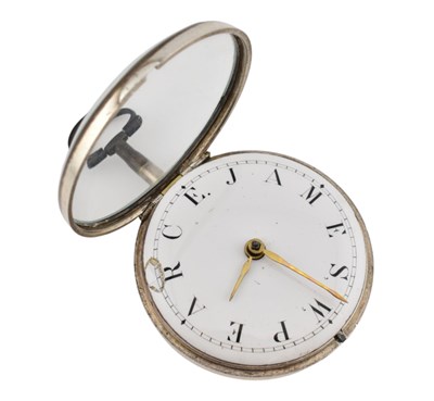 Lot 63 - GEORGE lll NAME DIAL SILVER POCKET WATCH & STANDS