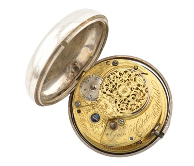 Lot 63 - GEORGE lll NAME DIAL SILVER POCKET WATCH & STANDS