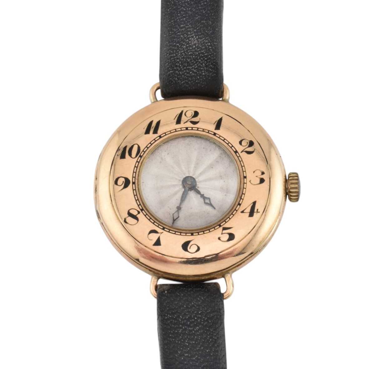 Lot 32 - ROLEX 1920S HALLMARKED 9CT GOLD HALF HUNTER WRISTWATCH