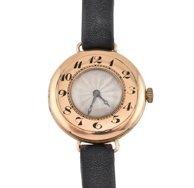 Lot 32 - ROLEX 1920S HALLMARKED 9CT GOLD HALF HUNTER WRISTWATCH