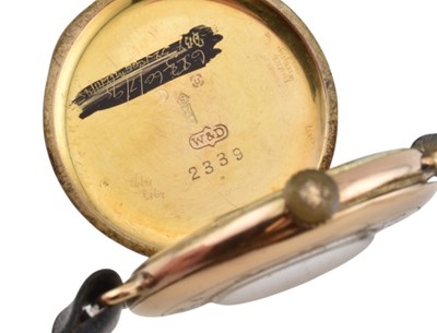 Lot 32 - ROLEX 1920S HALLMARKED 9CT GOLD HALF HUNTER WRISTWATCH