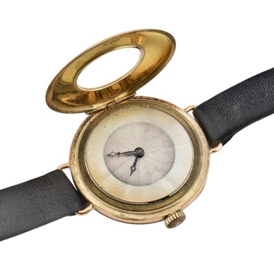Lot 32 - ROLEX 1920S HALLMARKED 9CT GOLD HALF HUNTER WRISTWATCH