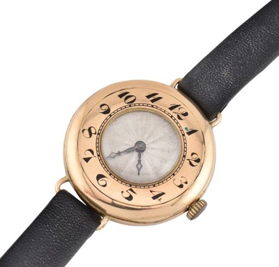 Lot 32 - ROLEX 1920S HALLMARKED 9CT GOLD HALF HUNTER WRISTWATCH