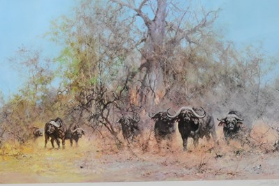 Lot 165 - FORMER BRISTOL ZOO GARDENS - DAVID SHEPHERD (1931-2017) - IN THE THICK STUFF - SIGNED PRINT