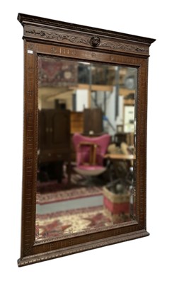 Lot 384 - 19TH CENTURY LARGE FRENCH SOLID OAK BRETON MIRROR