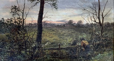Lot 568 - ENGLISH 19TH CENTURY OIL ON CANVAS ROMANTIC LANDSCAPE PAINTING