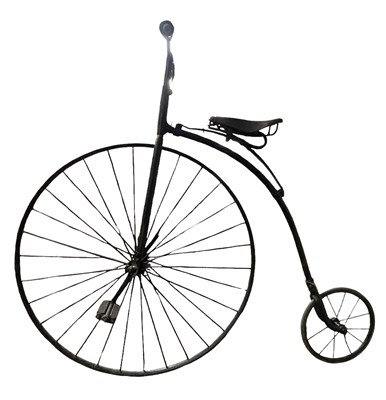 Lot 261 - LATE VICTORIAN 19TH CENTURY C. 1890 BLACK PAINTED METAL 'PENNY FARTHING' BICYCLE