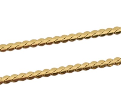 Lot 54 - ITALIAN 18CT GOLD NECKLACE & LA DEA BENDATA PENDANT
