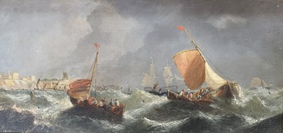 Lot 578 - MANNER OF WILLIAM H. WILLIAMSON - 19TH CENTURY 1878 OIL ON BOARD SEASCAPE