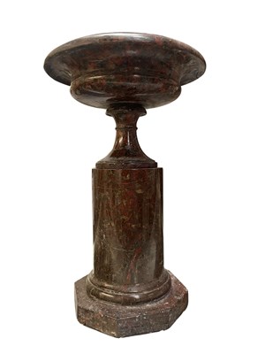 Lot 60 - 19TH CENTURY VICTORIAN GRAND TOUR MARBLE PEDESTAL TAZZA STAND