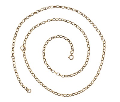 Lot 117 - HALLMARKED 9CT GOLD BELCHER CHAIN LINK NECKLACE