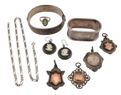 Lot 575 - COLLECTION OF SILVER & WHITE METAL JEWELLERY
