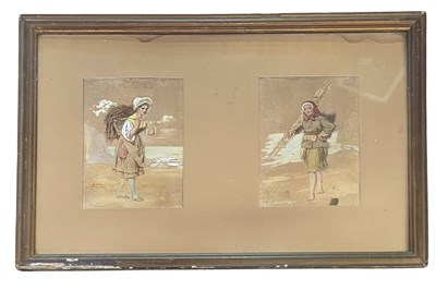 Lot 584 - ATTR. WILLIAM LUCAS (1840-1895) - TWO 19TH CENTURY WATERCOLOUR PORTRAITS OF LADIES