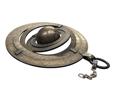 Lot 8 - 19TH CENTURY IRANIAN SIX-SEGMENT SOLID BRASS ASTROLABE