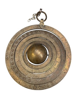Lot 8 - 19TH CENTURY IRANIAN SIX-SEGMENT SOLID BRASS ASTROLABE