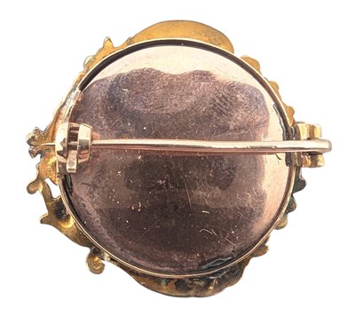 Lot 6 - 19TH CENTURY ART NOUVEAU FRENCH PORTRAIT MINIATURE BROOCH PIN