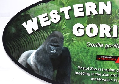 Lot 253 - FORMER BRISTOL ZOO GARDENS - WESTERN LOWLAND GORILLA SIGN