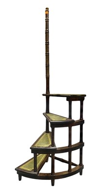 Lot 118 - SET OF 20TH CENTURY MAHOGANY SPIRAL LIBRARY STEPS